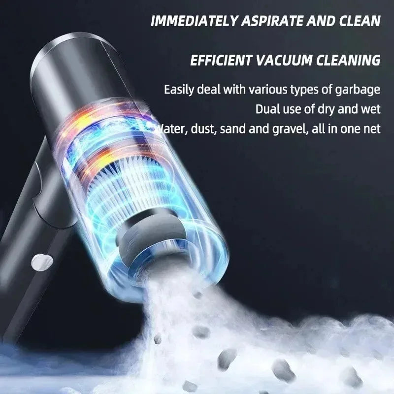 1PC Wireless Vacuum Cleaner 120W High Power Black Dual Use for Home And Car Powerful Portable Handheld Vacuum