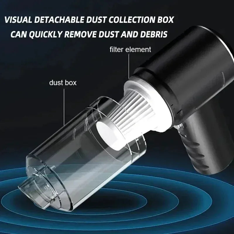 1PC Wireless Vacuum Cleaner 120W High Power Black Dual Use for Home And Car Powerful Portable Handheld Vacuum