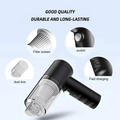 1PC Wireless Vacuum Cleaner 120W High Power Black Dual Use for Home And Car Powerful Portable Handheld Vacuum